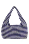 Kara Two-tone Rhinestones Mini Handbag In Blue