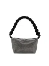 Kara Crystal Mesh Cobra Pouch Bags In Gray
