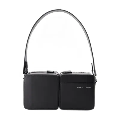 Kara Leather Shoulder Bag In Black