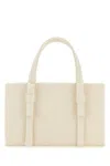 Kara Canvas Tote With Double Handles And Metal Chain Detail