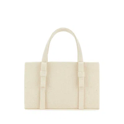 Kara Ivory Canvas Handbag