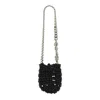 Kara Knot Shoulder Bag Chain Strap Silver In Black