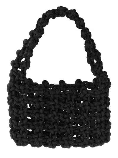 Kara Knotted Shoulder Bag In Black