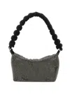 Kara Bag With Knotted Handle And Textured Surface In Gray