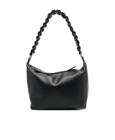 Kara Lattice Leather Tote Bag In Black
