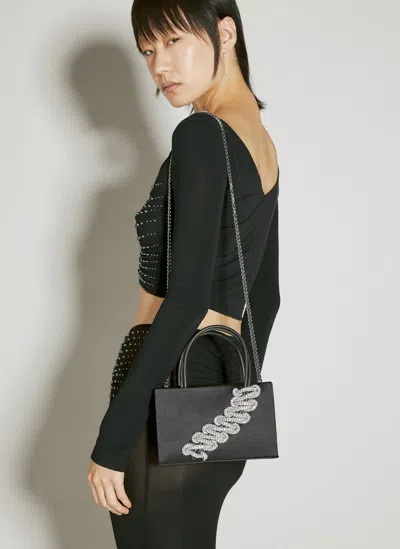 Kara Lattice Midi Tote Bag In Black