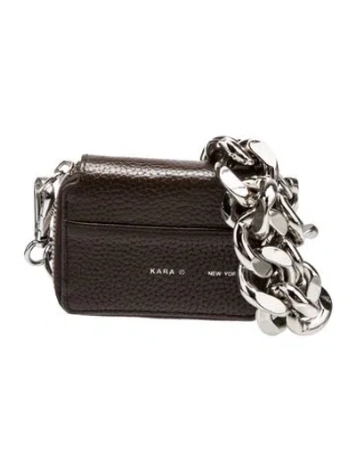 Pre-owned Kara Leather Clutch In Brown
