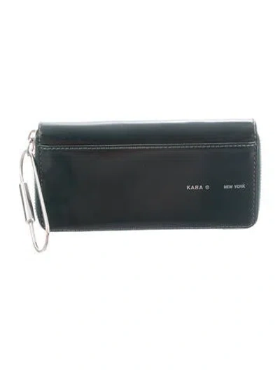 Pre-owned Kara Leather Continental Wallet In Green