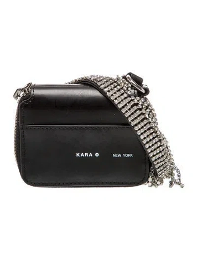Pre-owned Kara Leather Crossbody Bag In Black