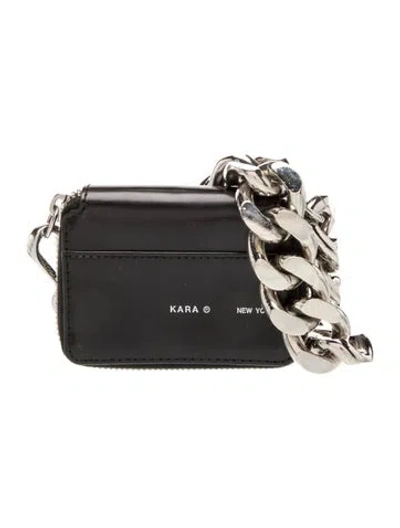 Pre-owned Kara Leather Crossbody Bag In Black