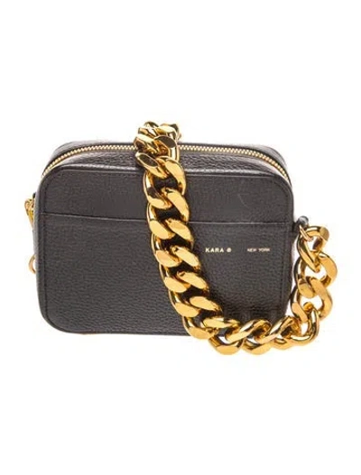 Pre-owned Kara Leather Crossbody Bag In Black