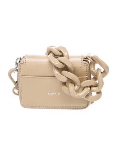 Pre-owned Kara Leather Crossbody Bag In Neutral