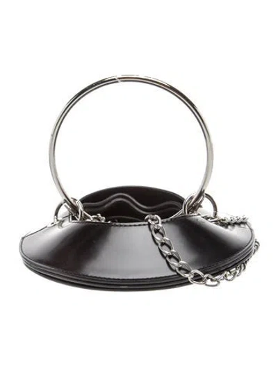 Pre-owned Kara Leather Evening Bag In Silver