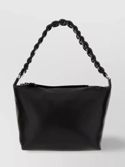 Kara Lattice Braided-strap Tote Bag In Black