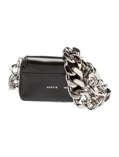 Pre-owned Kara Leather Pouch In Black