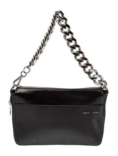 Pre-owned Kara Leather Shoulder Bag In Black
