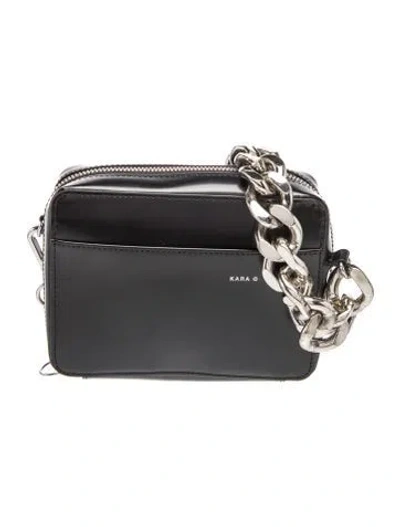 Pre-owned Kara Leather Shoulder Bag In Black