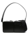 Kara Leather Shoulder Bag In Schwarz