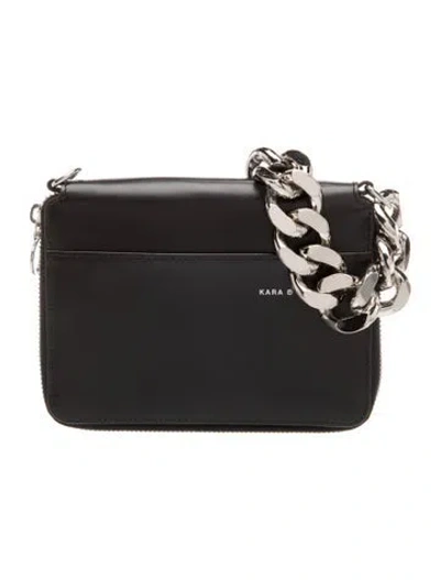 Pre-owned Kara Leather Top Handle Bag In Black