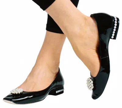 Kara Mac Shoes Women's Ballet Flat Sandals In Pamela Pearl With Pearl Heel In Multi