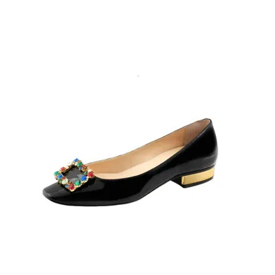 Kara Mac Shoes Women Convertible Ballet Flat - Elizabeth Gold Heel In Black Patent Leather In Multi
