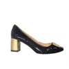 Kara Mac Shoes Women's Perfect Pump Sandal In Gold Vivian Clip And Heel In Multi
