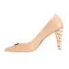 Kara Mac Shoes Women's Prima Pump Sandal In Nude W Natural Croc Heel In Multi