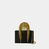 Kara Midi Crystal Fringe Handbag In Black