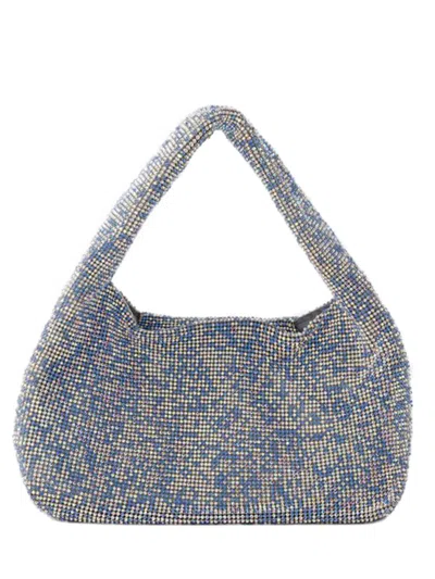 Kara Mini Crystal Mesh Armpit Bag - Polyester - Blue Pixel
