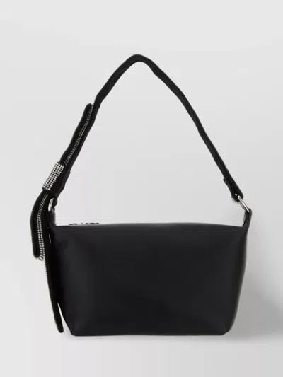 Kara Black Nappa Leather Shoulder Bag In Blackwhite