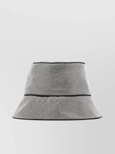 Kara Ornate Embellished Satin Hat In Grey