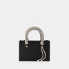 KARA PHONE CORD MIDI TOTE PHONE POUCH - KARA - BLACK - LEATHER