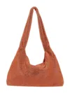 Kara Rhinestone-embellished Triangular Shoulder Bag In Brown