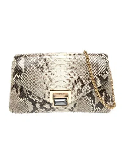 Pre-owned Kara Ross Python Clutch In Brown