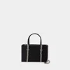 Kara Structured Leather Tote With Embellished Jewel Handles In Black
