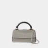 Kara White Crush Crystal-embellished Mini Bag In Silver