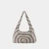 Kara Crystal Mesh Hobo Bag -  - Black - Brass In Black