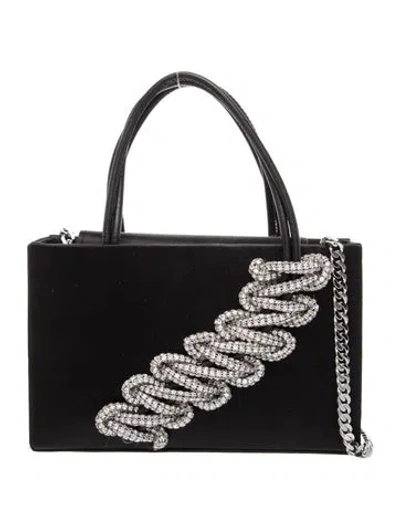 Pre-owned Kara Satin Evening Bag In Black