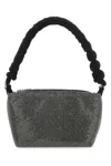 Kara Bag With Knotted Handle And Textured Surface In Silver