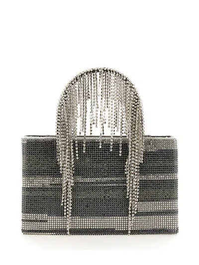 Kara Structured Bag Embellished With Cascading Crystals In Multi
