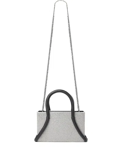 Kara Tubular Midi Shoulder Bag In Silver