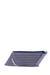 Kara Crystal Mesh Parallelogram Clutch Bag In Cobaltstripe