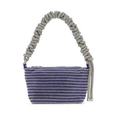 Kara Two-tone Rhinestones Handbag In Blue