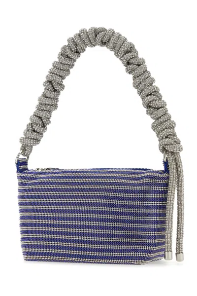 Kara Two-tone Rhinestones Handbag In Cobaltstripe