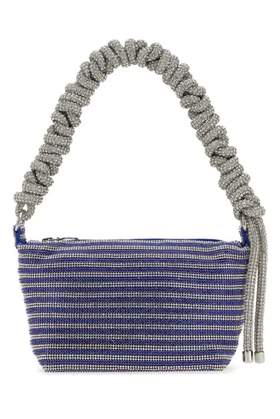 Kara Two-tone Rhinestones Handbag In Stripped