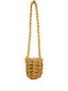 Kara Velvet Knot Shoulder Bag In Yellow