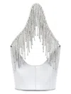Kara Women's Crystal Fringe Bean Shoulder Bag In Grey