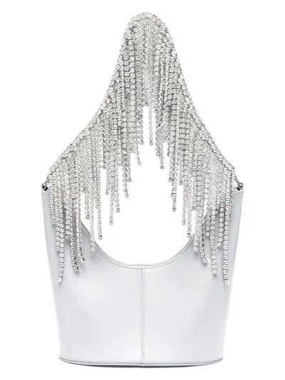 KARA WOMEN'S CRYSTAL FRINGE BEAN SHOULDER BAG