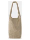 Kara Crystal Mesh Wine Cooler Shoulder Handbag In Beige