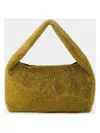 Kara Mini Crystal Armpit Bag In Gold